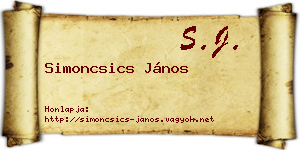 Simoncsics János névjegykártya